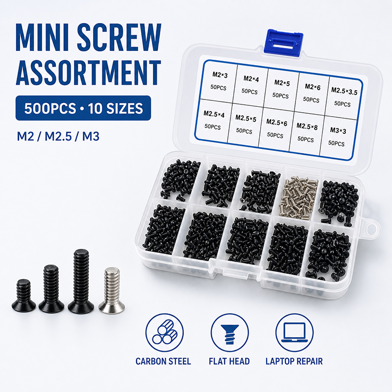 Electronics Repair Book - 500Pcs Boxed M2 M2.5 M3 Countersunk