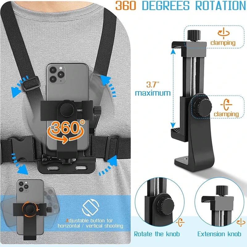 Phone Chest Strap Mount Belt f - Gopro Action Camera Hero 12 Black recension och pris